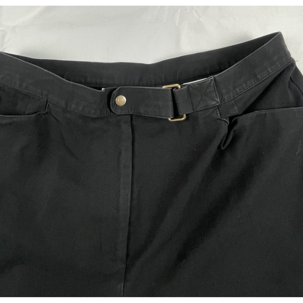 TALBOTS Black High Waisted Straight Leg Trousers with Side Buckle Detail SIZE 14 - Picture 9 of 16